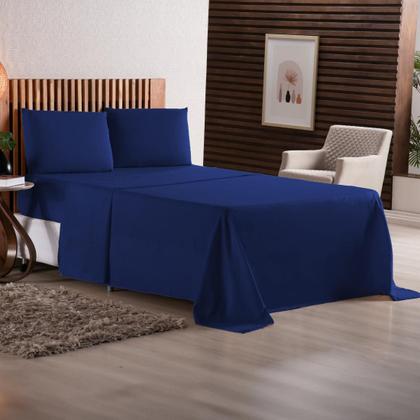 Imagem de Kit Jogo de Lençol Roupa de Cama Super King 04 Peças 170 Fios Com / Sem Elastico Fronhas Envelope Toque Extra Macio