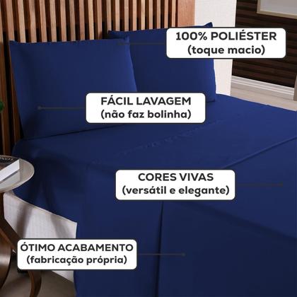 Imagem de Kit Jogo de Lençol Roupa de Cama Super King 04 Peças 170 Fios Com / Sem Elastico Fronhas Envelope Toque Extra Macio