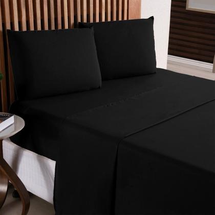 Imagem de Kit Jogo de Lençol Roupa de Cama Super King 04 Peças 170 Fios Com / Sem Elastico Fronhas Envelope Toque Extra Macio