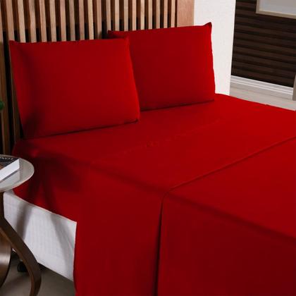 Imagem de Kit Jogo de Lençol Roupa de Cama Super King 04 Peças 170 Fios Com / Sem Elastico Fronhas Envelope Toque Extra Macio