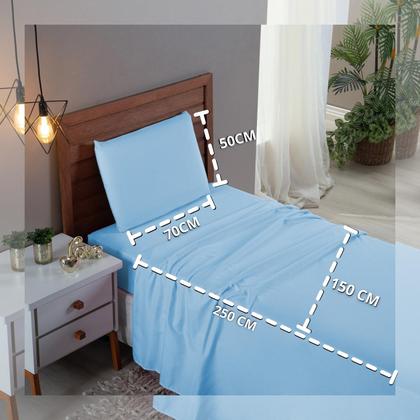 Imagem de Kit Jogo de Lençol Solteiro 3 Peças 300 Fios Algodão Infantil com Elástico