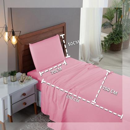 Imagem de Kit Jogo de Lençol Solteiro 3 Peças 300 Fios Algodão Infantil com Elástico