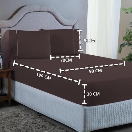 Imagem de Kit Jogo de Lençol Solteiro Ponto Palito 400 Fios com Elástico e Fronha 2 peças