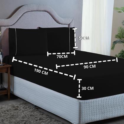 Imagem de Kit Jogo de Lençol Solteiro Ponto Palito 400 Fios com Elástico e Fronha 2 peças
