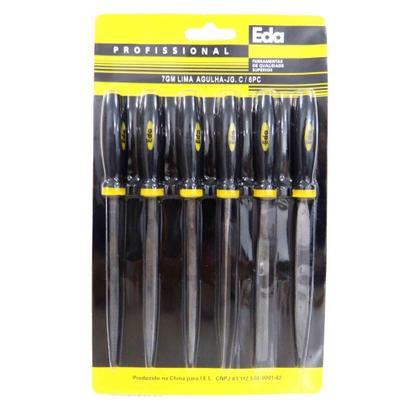 Imagem de Kit Jogo De Lima Agulha 6 Peças Com Cabo Emborrachado - Eda