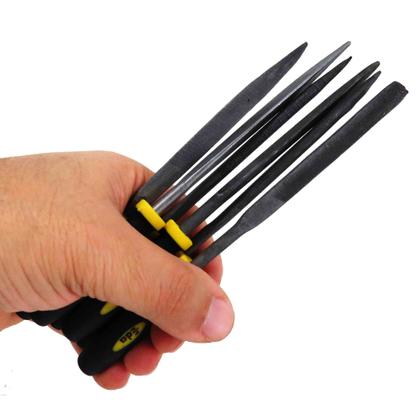 Imagem de Kit Jogo De Lima Agulha 6 Peças Com Cabo Emborrachado