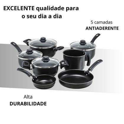 Imagem de Kit Jogo de panelas 7 peças Antiaderente Teflon Com Tampa de Vidro Conjunto