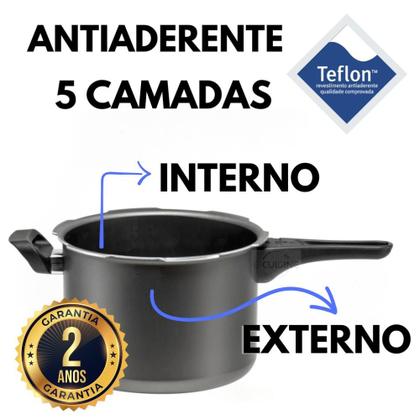 Imagem de Kit Jogo de Panelas de Pressão 3L e 4,5L com fechamento externo e tampa de vidro temperado p/ servir