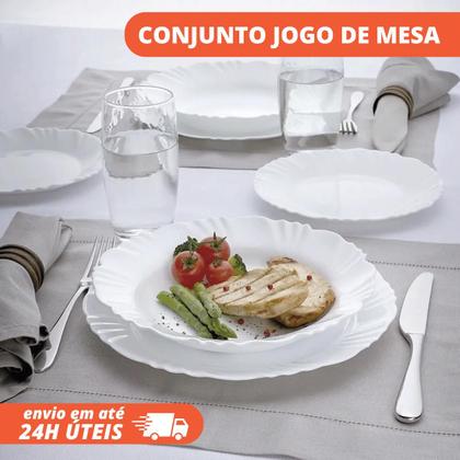 Imagem de Kit Jogo de Pratos e Talheres 42 Peças Pétala Opaline