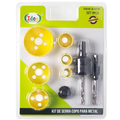 Imagem de Kit Jogo De Serra Copo Bimetal Para Ferro Aço Profissional 9 Peças