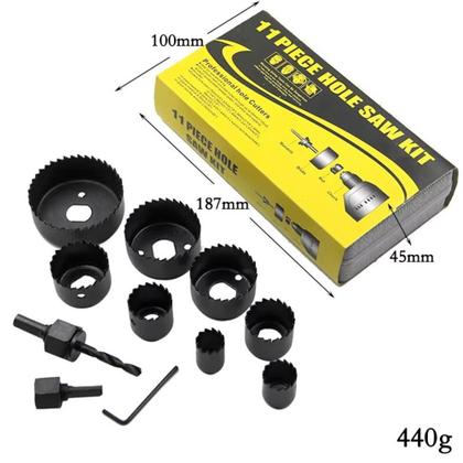 Imagem de Kit jogo de serra copo para madeira plastico gesso com caixa maleta 