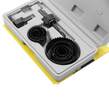 Imagem de Kit jogo de serra copo para madeira plastico gesso com caixa maleta 