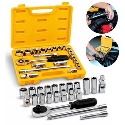 Imagem de Kit Jogo De Soquete Sextavado 10 A 32mm 1 2pol 22 peças
