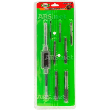 Imagem de Kit Jogo De Tarraxas E Macho Para Abrir Rosca Ferramentas 8 Peças