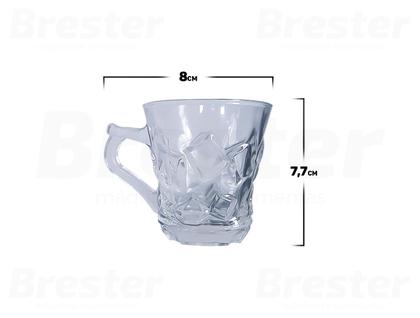 Imagem de Kit Jogo de Xícaras Para Café Chá Expresso Chocolate 6 Peças Vidro Sem Pires 150ml Flux