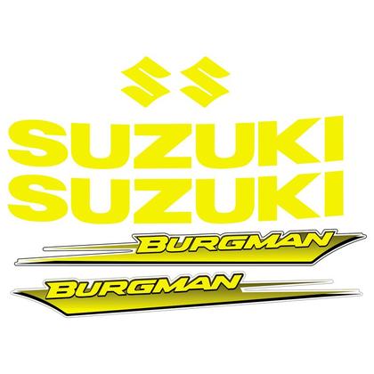 Imagem de Kit Jogo Emblema Adesivo Suzuki Burgman 2005 A 2009 AMARELO