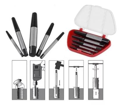 Imagem de Kit Jogo Extrator Saca Parafusos Quebrados Danificados