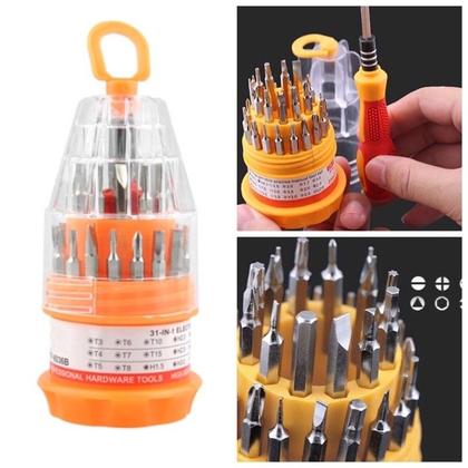 Imagem de Kit Jogo Ferramenta 31 Peças Chaves Alen Torx Fenda Philips
