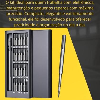 Imagem de Kit Jogo Ferramenta Chave Magnética Precisão 24 Peças Pequenos Reparos Compatível - Celular Notebook