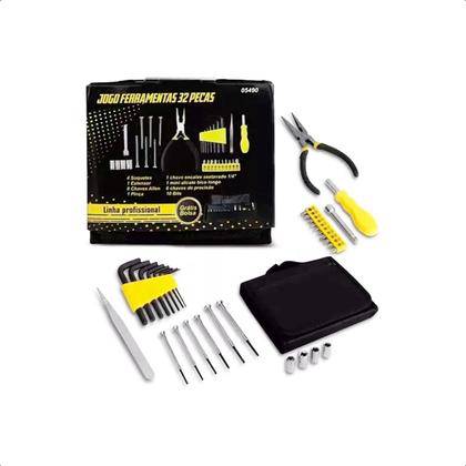 Imagem de Kit Jogo Ferramentas 32 Peças Estojo Portátil Profissional