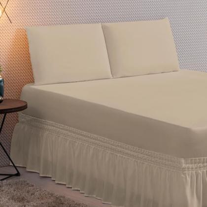 Imagem de Kit Jogo Lençol Casal Queen com Elástico Decora para Cama Box + Fronhas Envelope - Roupa de Cama Completo