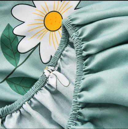 Imagem de Kit Jogo Lençol De Cama Casal Padrão 1 Peças estampado Com Elástico Oferta