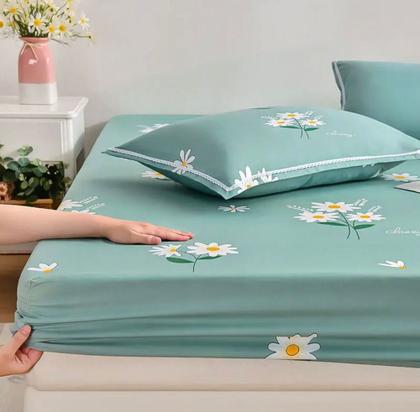 Imagem de Kit Jogo Lençol De Cama Casal Padrão 1 Peças estampado Com Elástico Oferta