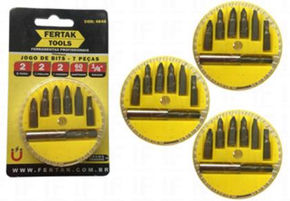 Imagem de Kit Jogo Ponteiras Bits 7 Peças Com Adaptador Magnético Fertak