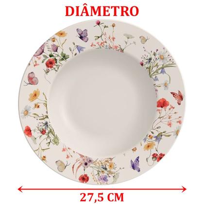 Imagem de Kit Jogo Prato Raso Jantar 10 Pessoas 10Pçs Ana Clara 27,5cm