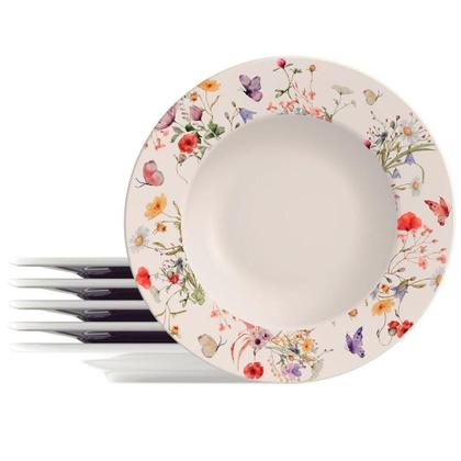 Imagem de Kit Jogo Prato Raso Jantar 8 Pessoas 8pçs Ana Clara 27,5cm