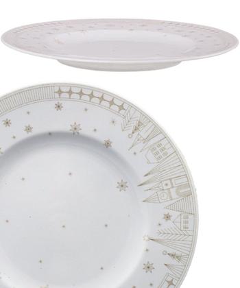 Imagem de Kit Jogo Pratos Rasos Jantar 4 Pessoas 4Pçs Capodanno 28cm