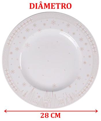 Imagem de Kit Jogo Pratos Rasos Jantar 8 Pessoas 8Pçs Capodanno 28cm