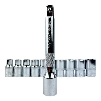 Imagem de Kit Jogo Soquete Catraca E Extensor 1/2 12 Peças T10 A T21