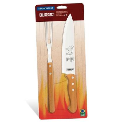 Imagem de Kit Jogo Trinchante 2 Peças Garfo e Faca Churrasco