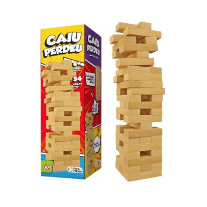 Imagem de Kit Jogo Uno Cartas Baralho com Jogo Caiu Perdeu Torre De Mesa Tabuleiro Original Clássico