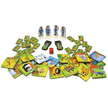 Imagem de Kit Jogos De Tabuleiro Infantil Fuga Do Zoo Zoopanic Animais Escapar Zoologico Regras Simples Board Game