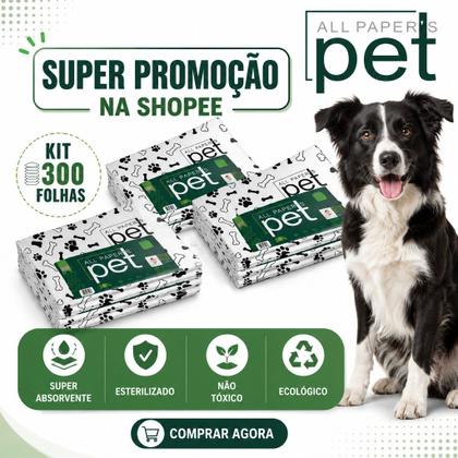 Imagem de Kit Jornal Para Pet 300 Folhas Biodegradável Super Absorvente