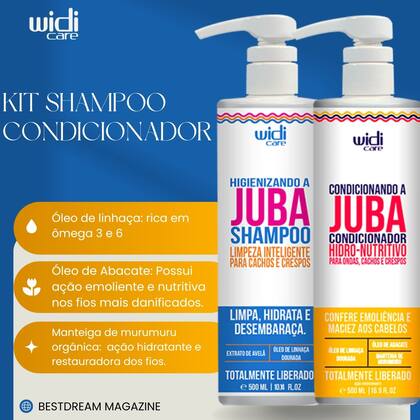 Imagem de Kit Juba Shampoo Condicionador E Mousse Criador De Cachos Widi Care 500ml