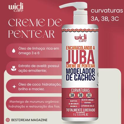 Imagem de Kit Juba Shampoo Condicionador Mascara Butter Geleia E Encaracolando A Juba Widi Care Grande Litro