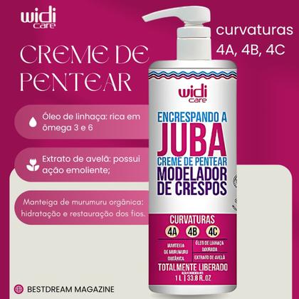 Imagem de Kit Juba Shampoo Condicionador Mascara Butter Geleia E Encrespando A Juba Widi Care Grande Litro
