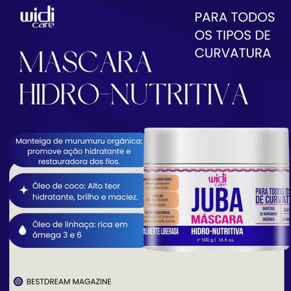 Imagem de Kit Juba Shampoo Condicionador Mascara Hidratação Geleia E Encaracolando Widi Care Grande Litro