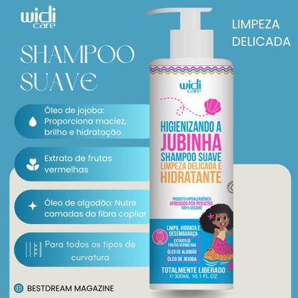 Imagem de Kit Jubinha Widi Care 5 Produtos Linha Infantil Hipoalergenico Com Mascara Nutritiva Vegano Completo
