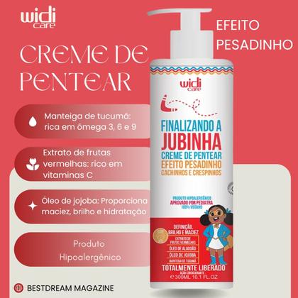 Imagem de Kit Jubinha Widi Care Shampoo + Condicionador + Creme Pesadinho Hipoalergenico Vegano Infantil
