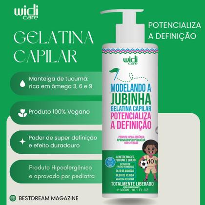 Imagem de Kit Jubinha Widi Care Shampoo + Condicionador + Geleia Modeladora Hipoalergenico Vegano Infantil