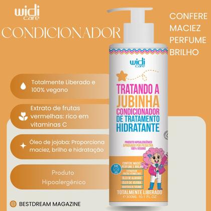 Imagem de Kit Jubinha Widi Care Shampoo + Condicionador Hipoalergenico Vegano Linha Infantil