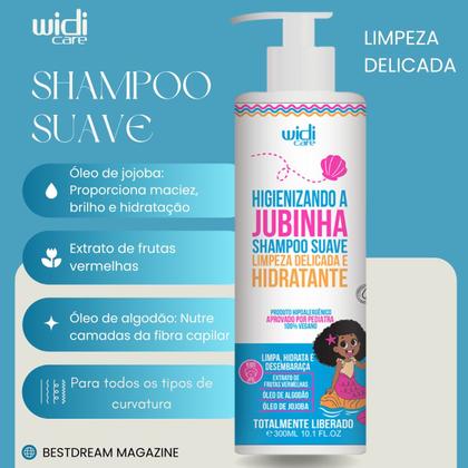 Imagem de Kit Jubinha Widi Care Shampoo + Condicionador + Spray Desembaraçante Hipoalergenico Vegano Infantil