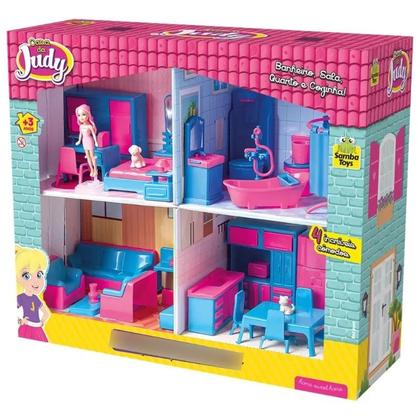 Imagem de Kit Judy Home Cozinha Completa 1 Boneca Brinquedo Infantil Moveis e Acessoriso Samba Toys