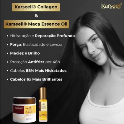 Imagem de Kit Karseell Máscara Colagem Hidratação Profunda Shampoo Condicionador Óleo 50ml