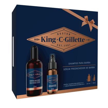 Imagem de Kit King C. Shampoo para Barba Gillette 241ml + Sérum Preenchedor de Barba 50ml
