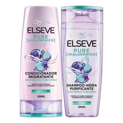 Imagem de Kit L'Oréal Paris Elseve Pure Hialurônico Shampoo 375ml + Condicionador 170ml